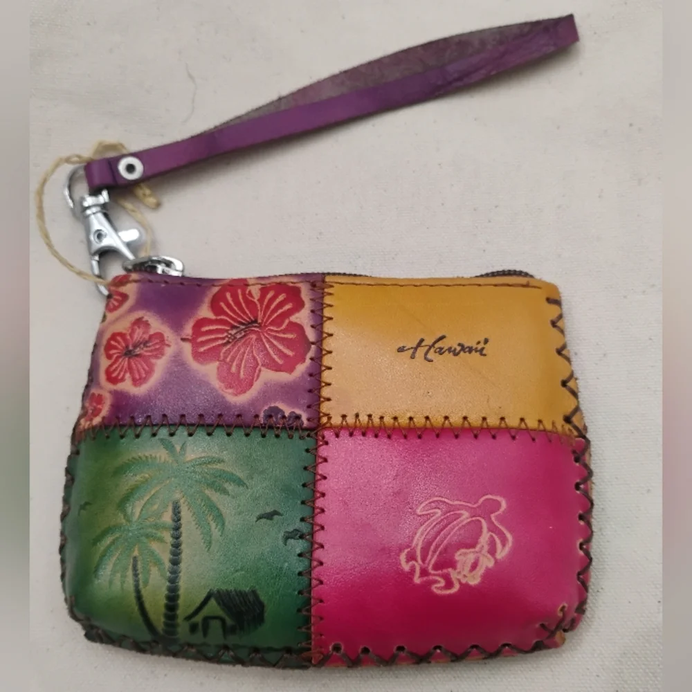 Aloha From Hawaii Handcrafted Multicolored Wristlet / Coin Purse NWOT